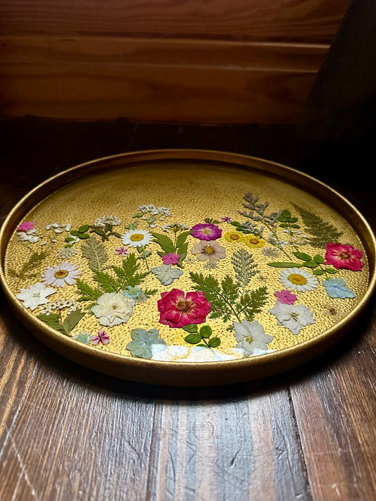 Gold Metal Serving Tray