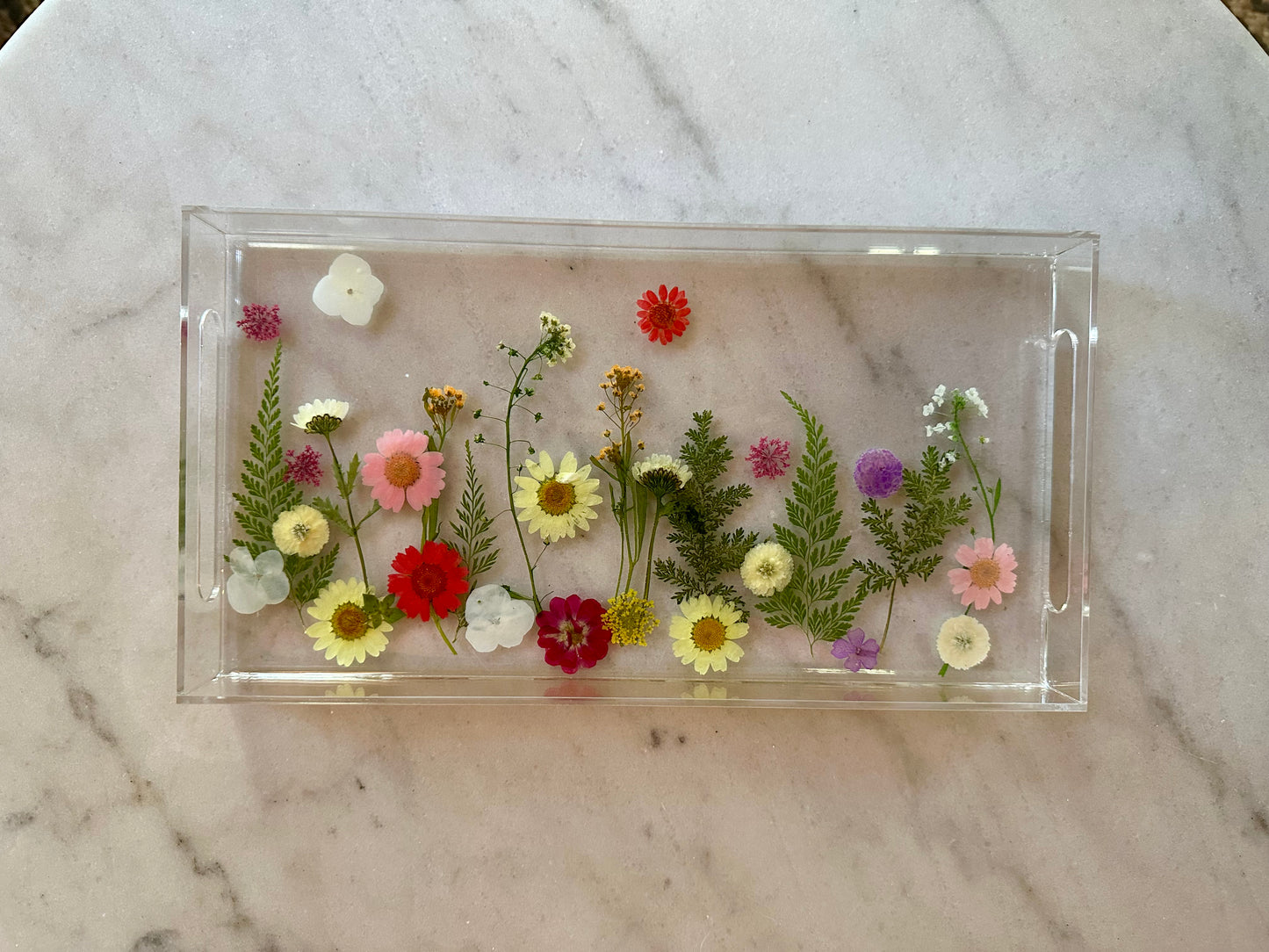 Acrylic Floral Resin Tray