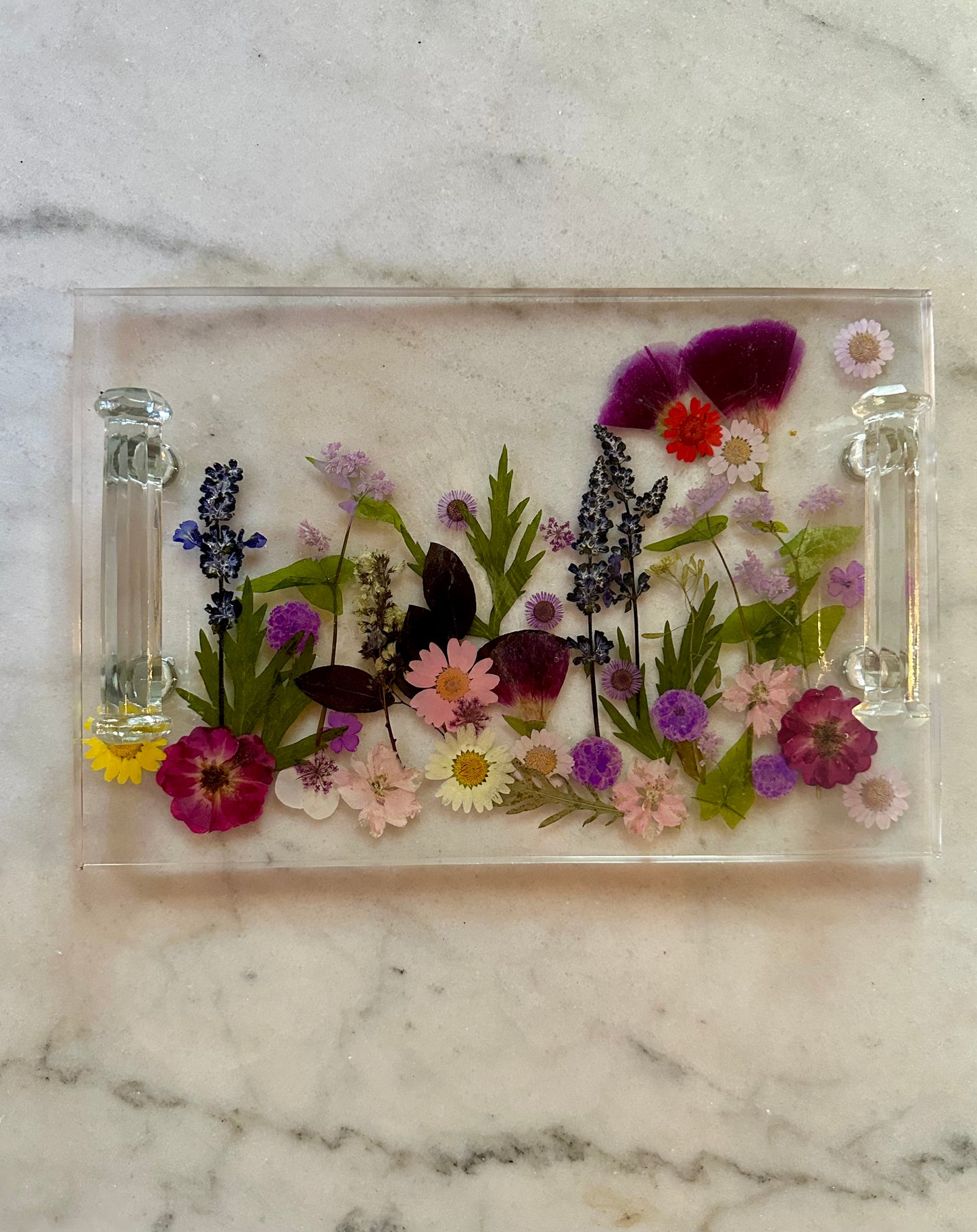 Pressed Flower Acrylic Tray